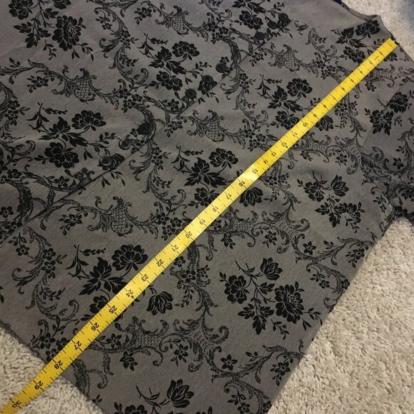 Vintage Penningtons Wallpaper Damask Print Short Sleeve Button Down Top - Picture 15 of 16